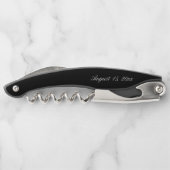 白エレガント文字書道ブラック結婚ズ ソムリエナイフ (裏面)