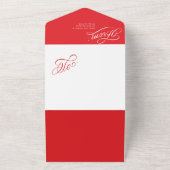 白エレガント文字涙遠くに写真ホリデーカード オールインワン招待状 (外側)