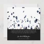 白エレガント文字 | 4写真の卒業 サンキューカード (裏面)