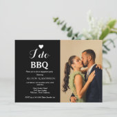 白エレガント文字i do bbq婚約パーティ 招待状 (スタンド正面)