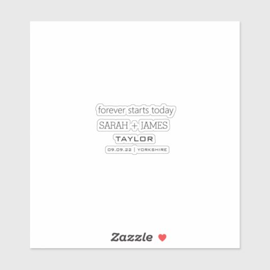 白エレガント新婚結婚引用文 シール (シート)