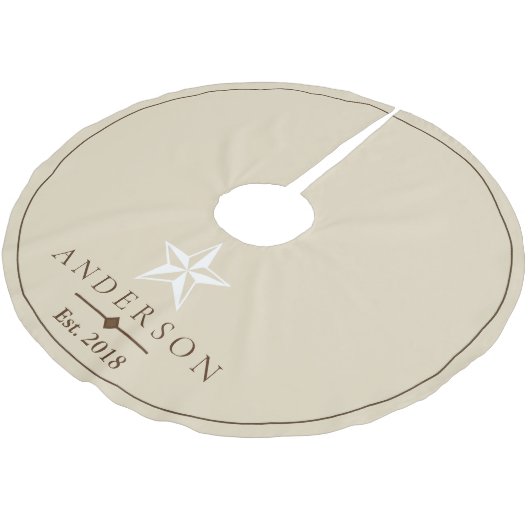 白エレガント星 |パーソナライズされた | ブラッシュドポリエステルツリースカート (アングル)