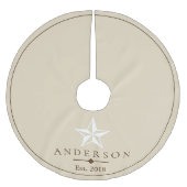 白エレガント星 |パーソナライズされた | ブラッシュドポリエステルツリースカート (正面)