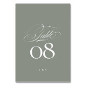 白エレガント書のグレー結婚ズ テーブルナンバー (裏面)