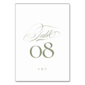 白エレガント書の聖人結婚 テーブルナンバー (正面)