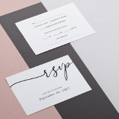 白エレガント書の黒結婚字 出欠カード