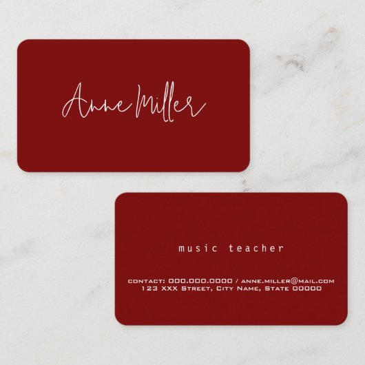 白エレガント書名 名刺 (正面/裏面)