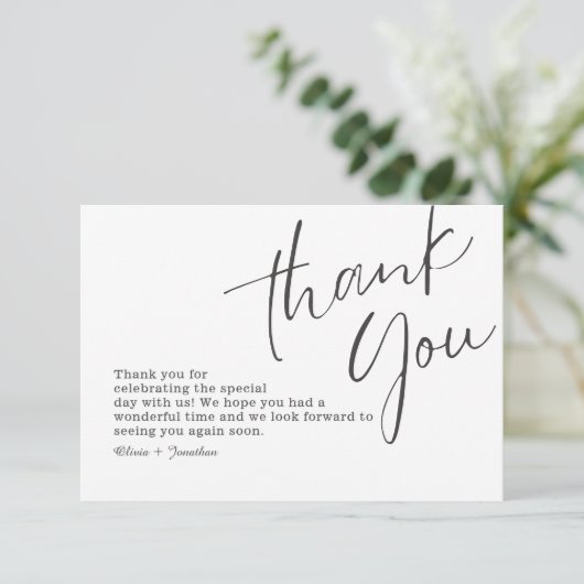 白エレガント書結婚道 サンキューカード (スタンド正面)