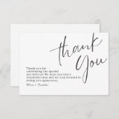 白エレガント書結婚道 サンキューカード (正面/裏面)
