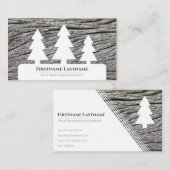 白エレガント木ミニマルスタイル木目 名刺 (正面/裏面)