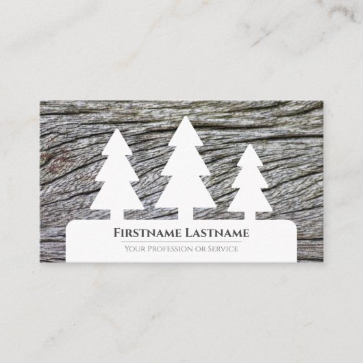 白エレガント木ミニマルスタイル木目 名刺 (正面)