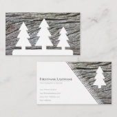 白エレガント木ミニマルスタイル木目 名刺 (正面/裏面)