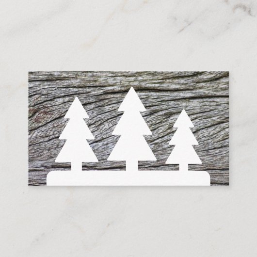 白エレガント木ミニマルスタイル木目 名刺 (正面)