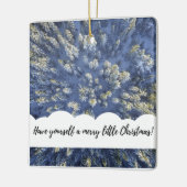 白エレガント木広場クリスマスオーナメント セラミックオーナメント (左)