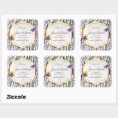 白エレガント木粒樹皮製品ラベル スクエアシール (シート)