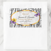 白エレガント木粒樹皮製品ラベル 長方形シール (バッグ)