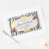 白エレガント木粒樹皮製品ラベル 長方形シール (封筒)