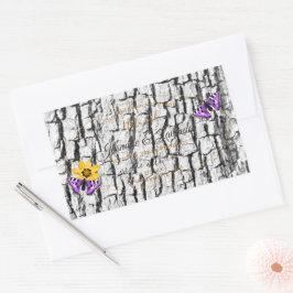 白エレガント木粒樹皮製品ラベル 長方形シール