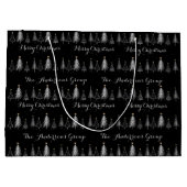 白エレガント松クリスマス ラージペーパーバッグ (裏面)