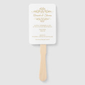 白エレガント枠スタイリッシュ結婚式 プログラム ハンドファン (正面)