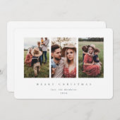 白エレガント枠ミニマルトリプル写真 シーズンカード (正面/裏面)