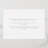 白エレガント枠ミニマルトリプル写真 箔シーズンカード (裏面)