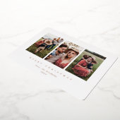 白エレガント枠ミニマルトリプル写真 箔シーズンカード (回転した状態)