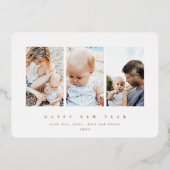 白エレガント枠3写真新年おめでとう 箔シーズンカード (正面)