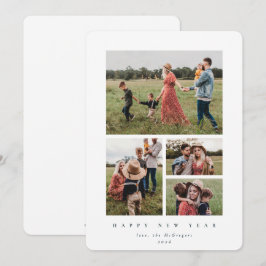 白エレガント枠4写真新年 シーズンカード