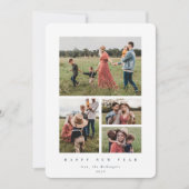 白エレガント枠4写真新年 シーズンカード (正面)