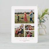 白エレガント枠4写真新年 箔シーズンカード (立ち正面)