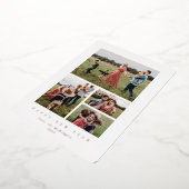 白エレガント枠4写真新年 箔シーズンカード (回転した状態)