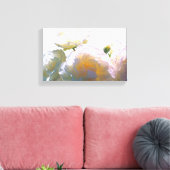 白エレガント桃オレンジ赤面バラ キャンバスプリント (インサイチュ (リビング))