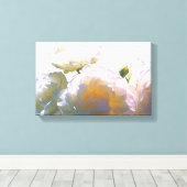 白エレガント桃オレンジ赤面バラ キャンバスプリント (インサイチュ (ウッドフロア))