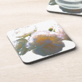 白エレガント桃オレンジ赤面バラ コースター (左側)