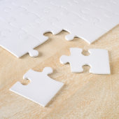 白エレガント桃オレンジ赤面バラ ジグソーパズル (側面)