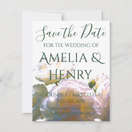 白エレガント桃オレンジ赤面バラ セーブザデート