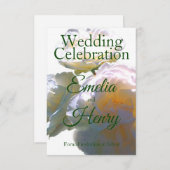 白エレガント桃オレンジ赤面バラ セーブザデート (正面/裏面)