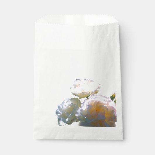 白エレガント桃オレンジ赤面バラ フェイバーバッグ (正面)