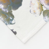 白エレガント桃オレンジ赤面バラ フリースブランケット (角)