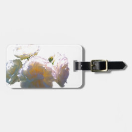 白エレガント桃オレンジ赤面バラ ラゲッジタグ