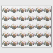 白エレガント桃オレンジ赤面バラ ラッピングペーパー (フラット)