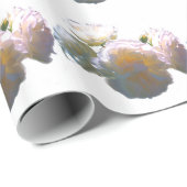 白エレガント桃オレンジ赤面バラ ラッピングペーパー (ロールコーナー)