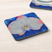 白エレガント桃色のフローラ コースター (左側)