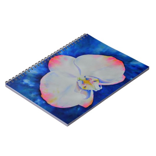 白エレガント桃色のフローラ ノートブック (左側)