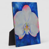 白エレガント桃色のフローラ フォトプラーク (側面)