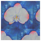 白エレガント桃色の水色のラン絵画ド ファブリック (クローズアップ)