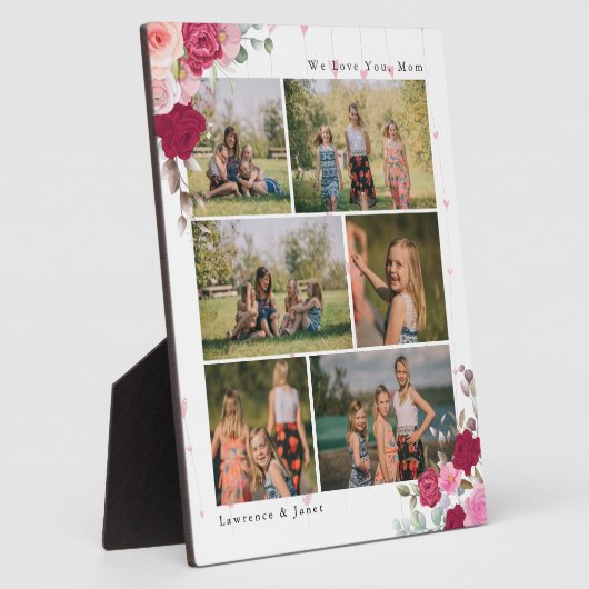 白エレガント植物学フローラママ6 Photo Collage フォトプラーク (側面)