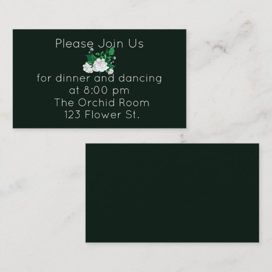 白エレガント椿披露宴 エンクロージャーカード (正面/裏面)