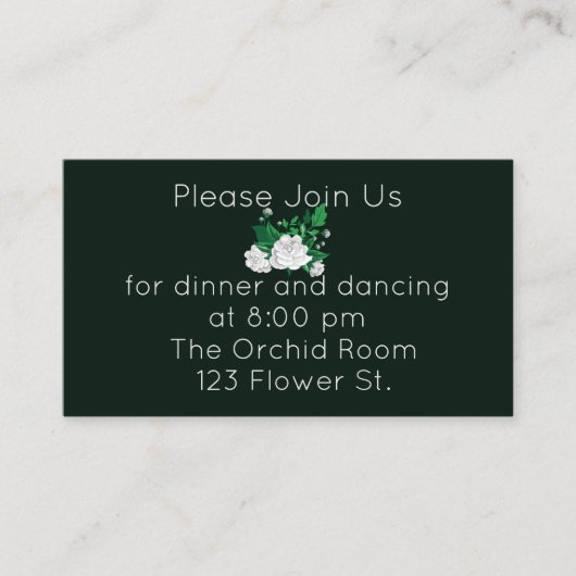 白エレガント椿披露宴 エンクロージャーカード (正面)